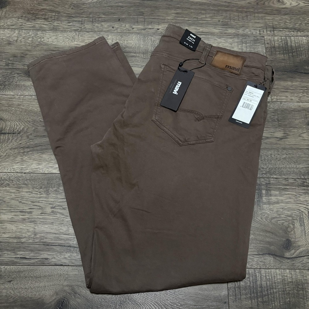 Mavi Zach Jeans Mens 44x34 Brown Regular Fit Straight Leg Stretch Denim Pants
